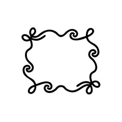 Curly ribbon corner accents forming an ornate empty frame border