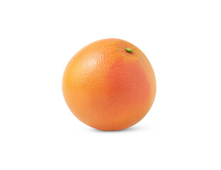 Single whole citrus fruit isolated. Pink grapefruit with clipping path. 