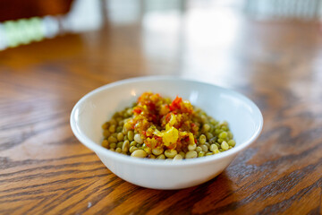peas with pickled relish
