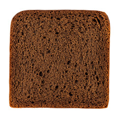 Slice of Dark Rye Bread with Visible Texture and Pores