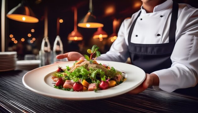 experience gourmet dining a culinary journey with exceptional service from our chef featuring fresh salad and irresistible dessert at your favorite restaurant