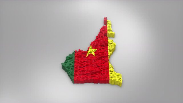 Cameroon country opener intro with 3d bars forming the map with Waving Flag Design which useful for news, political events, sports intros and presentation.