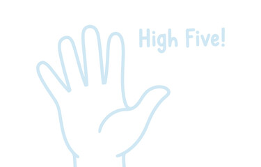 Obraz premium Hand gesture high five with text isolated on transparent background