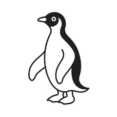 Charming Penguin Line Art Vector Illustration for Various Creative Projects and Designs
