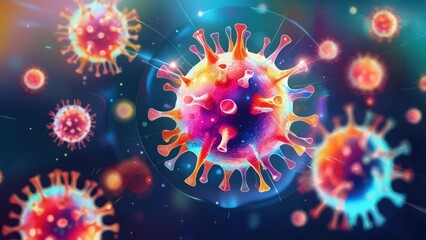 Colorful virus illustration