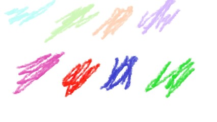 Various colorful crayon scribbles isolated on a white background