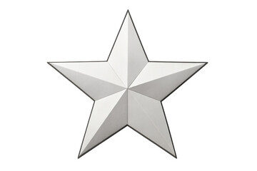 Fototapeta premium Glossy white geometric star with angular facets gleaming against transparent backdrop, perfect for graphic design compositions
