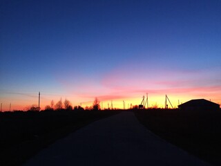 Kasimov town, Ryazan region, Russia- 23 November, 2019: autumn panorama lonely tree in a field against blue sky