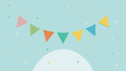 Colorful star and heart decorations on a happy birthday balloon vector illustration for a new year's celebration party card design