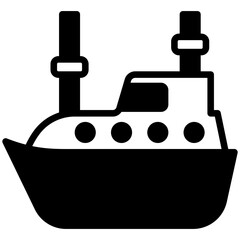 Lifeboat glyph, black icon, mini illustration for ocean, marine, sea and nautical UI, UX kit, app and web development, digital or print