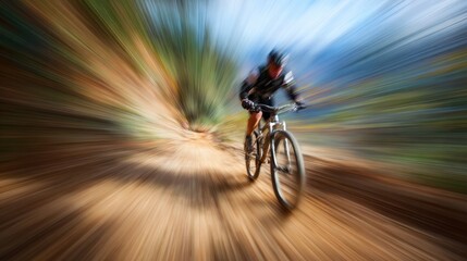 Fototapeta premium Cyclist on a trail