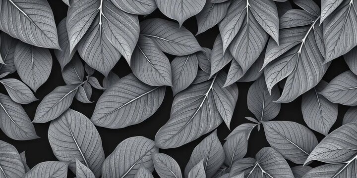 Subtle grey scale tropical leaf texture, repeating pattern, leaves pattern, leaf pattern