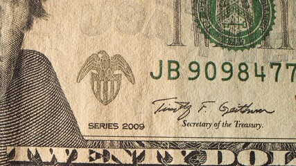 Macro shot of the texture of U.S. banknotes 100, 50, 20, 10 bills. Close-up view of cash money. Detailed textures of Franklin s, Jackson s, and Hamilton s faces on U.S. dollar bills. - Powered by Adobe