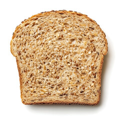 Slice of Whole Grain Bread with Visible Seeds and Crust