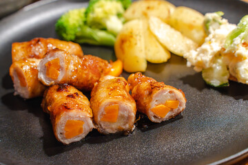 Pork rolls dinner / にんじん肉巻きの夕食
