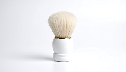 White shaving brush on white background