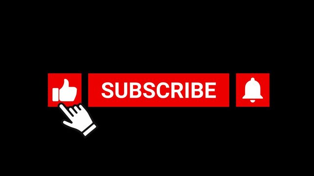 subscribe like bell button animation Brick version with transparent