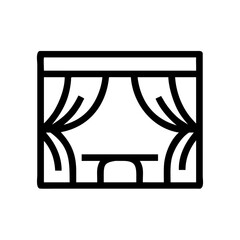 Theater stage with curtains icon design