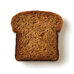 Slice of Whole Grain Bread Isolated on White Background