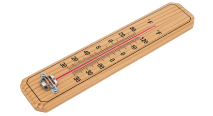 Isolated Wooden Thermometer
