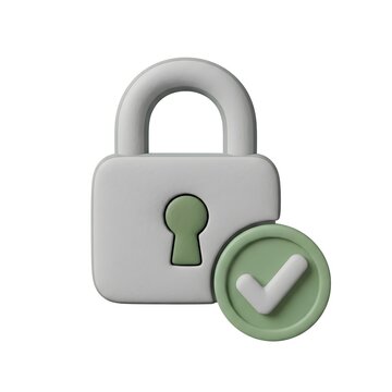 Secure Data: Padlock Icon with Verified Checkmark