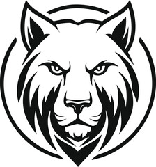 Fototapeta premium Bold Tiger Head Logo: Strength and Agility Symbol