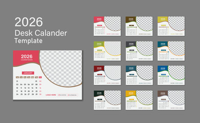 Modern Desk Calendar Design Template for 2025