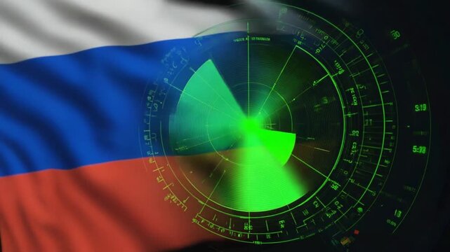 Radar with the Russian flag.