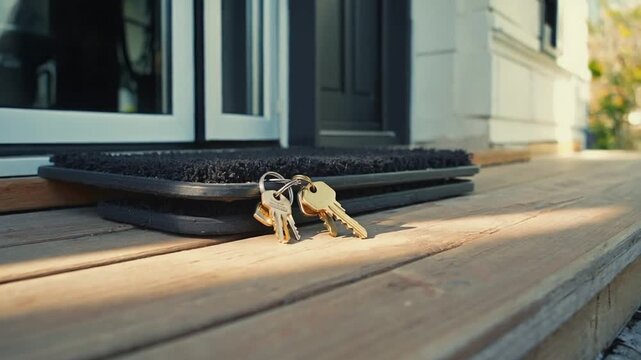 Keys on the carpet.