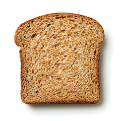 Slice of Whole Wheat Bread Isolated on White Background
