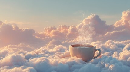 steam rising from tea cup on cold morning