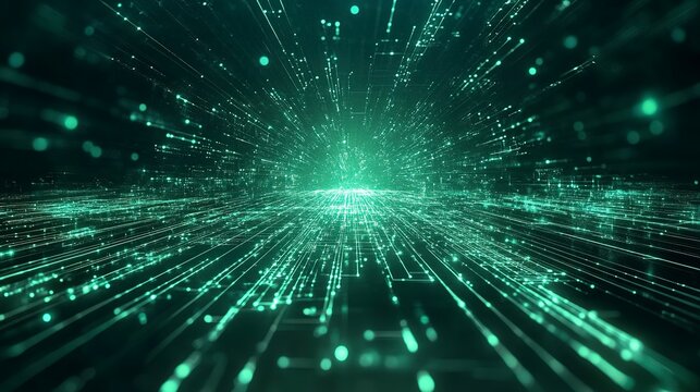 SEO optimization process on a computer with digital data visualization in motion