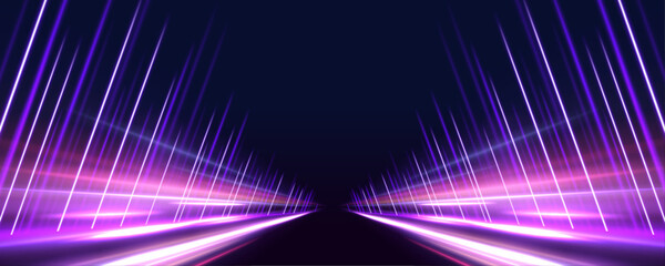 Futuristic high-speed light motion and abstract blue streaks represent the advancement of 5G and beyond technologies. Fiber optics and wireless data transmission enable faster connectivity.	