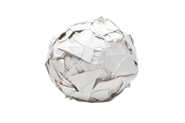 Messy paper ball from torn sheet
