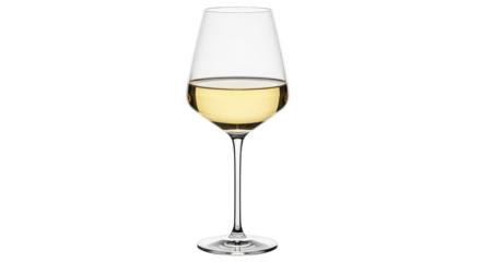 Isolated Glass of White Wine