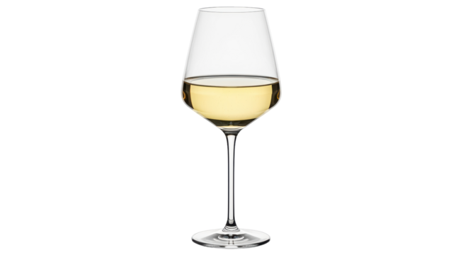 Isolated Glass of White Wine
