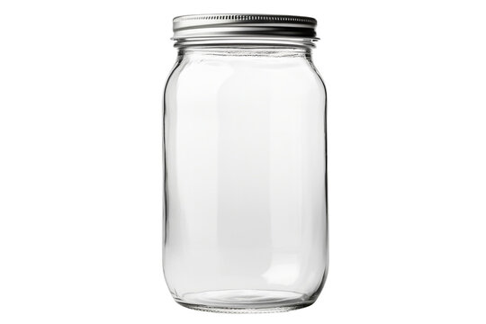 Clear empty mason jar standing upright