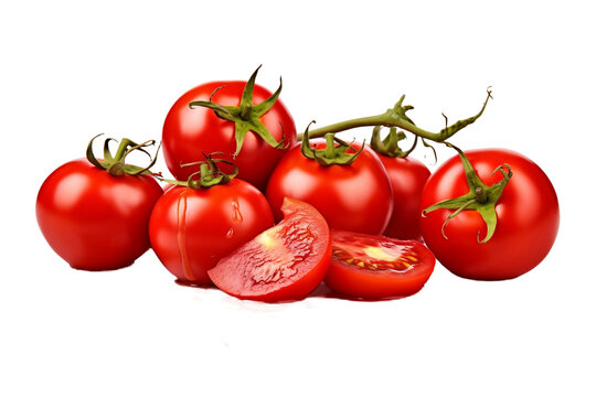 Ripe tomatoes with spilled ketchup
