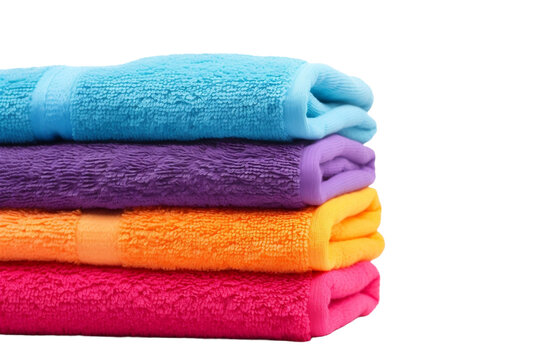 Plush fabric towels in rainbow hues