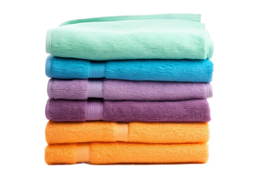 Soft colorful towels neatly stacked