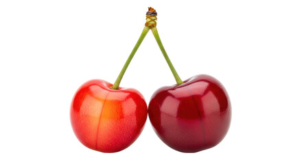 Isolated Two Sweet cherries