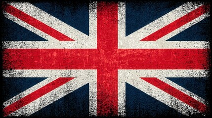 Fototapeta premium Distressed Union Jack flag of the United Kingdom with grunge texture and dark border