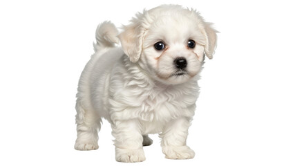 Isolated White Maltese Puppy