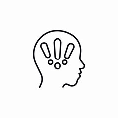 head exclamation mark icon sign vector
