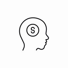 head money mind icon sign vector