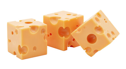 Isolated Cheese Cubes