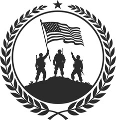 Honoring Soldier Silhouette Bundle for Memorial and Veterans Day vector illustration © AnilChandra