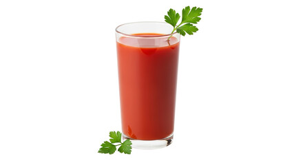 Isolated tomato juice with parsley