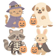 Trick or Treat Cute Animals Set