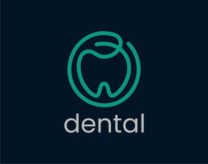 Letter O Dental Logo Design, Circle Dental, Modern Initial Dentist Tooth Care Clinic